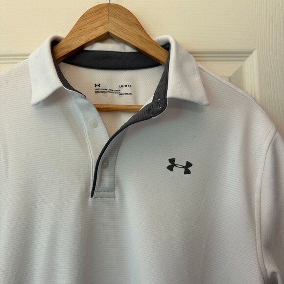 Under Armour Golf Tech Polo White/Graphite/Graphite LG - Picture 3 of 8